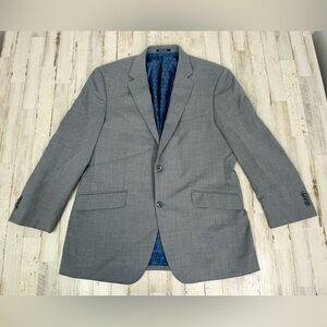 Jos. A. Bank 1905 Tailored Mens Blazer 43R Solid Gray Wool Sport Coat